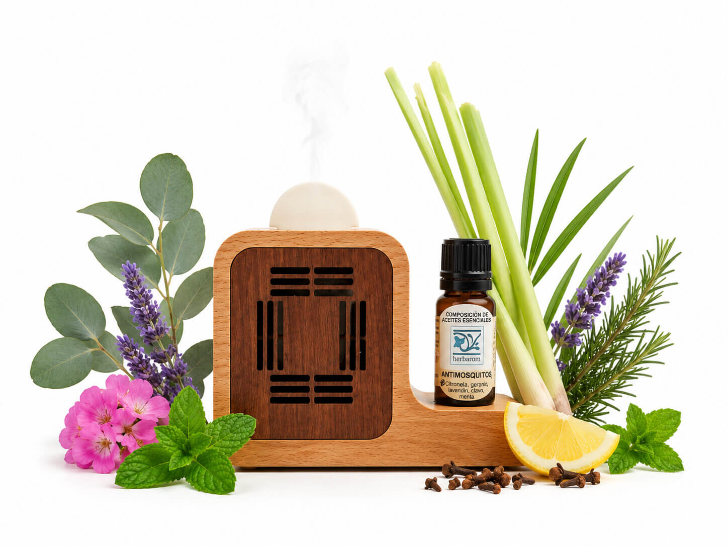 Difusor HERBAROM con Antimosquitos Natural Con aceites esenciales BIO · Sin agua · Sin químicos